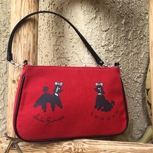 *Lulu Guinness Red With Black Poodles Print Bag